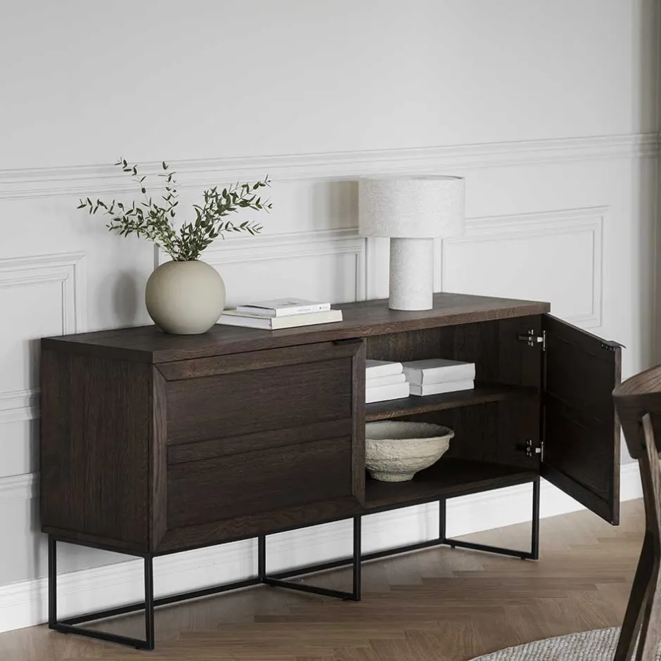 Wohnen 2-türiges Sideboard in Eiche Braun - Ekorena