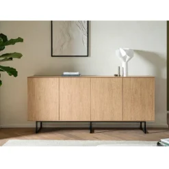 4-türiges Sideboard in Eiche Stone - Jaskin^Wohnen Discount