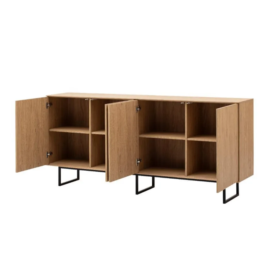 4-türiges Sideboard in Eiche Stone - Jaskin^Wohnen Discount