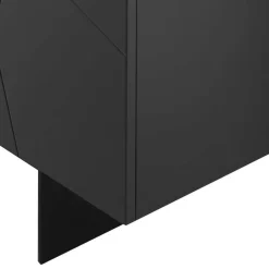 Wohnen 3-türiges Sideboard mit Marmor Einsätzen Schwarz - Wakes