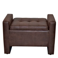 Truhenbank in Braun mit Wangengestell - Rever^Wohnen Discount