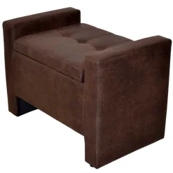 Truhenbank in Braun mit Wangengestell - Rever^Wohnen Discount