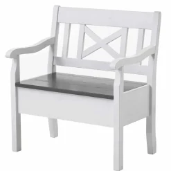 Wohnen Truhenbank Yoan in Grau Weiß