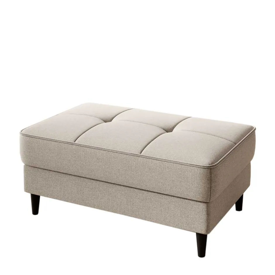 Truhen-Polsterhocker in Cremeweiß Stoff - Philippe^Wohnen Outlet