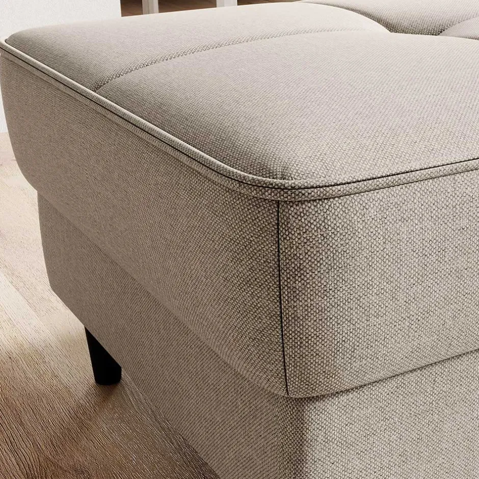 Truhen-Polsterhocker in Cremeweiß Stoff - Philippe^Wohnen Outlet