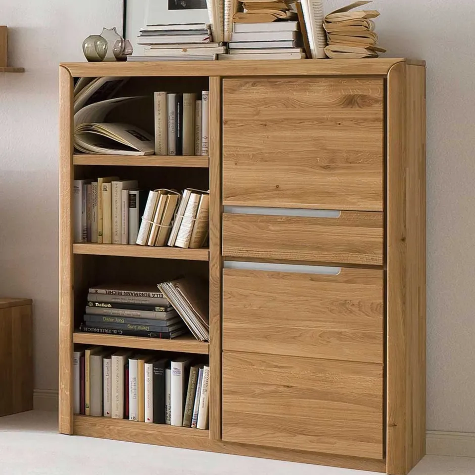 TV Anbauwand Croconia aus Wildeiche Massivholz (vierteilig)^Wohnen Hot