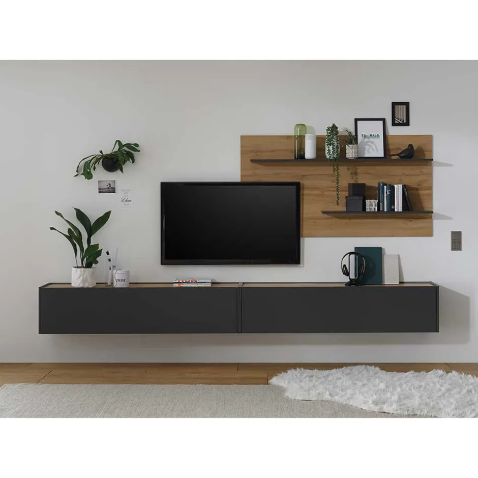 Wohnen TV Anbauwand für Fernseher hängend - Ahilav I (dreiteilig)