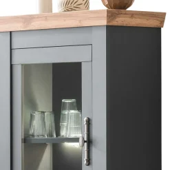 Wohnen TV Anbauwand in Anthrazit & Wildeiche - Lionel (vierteilig)