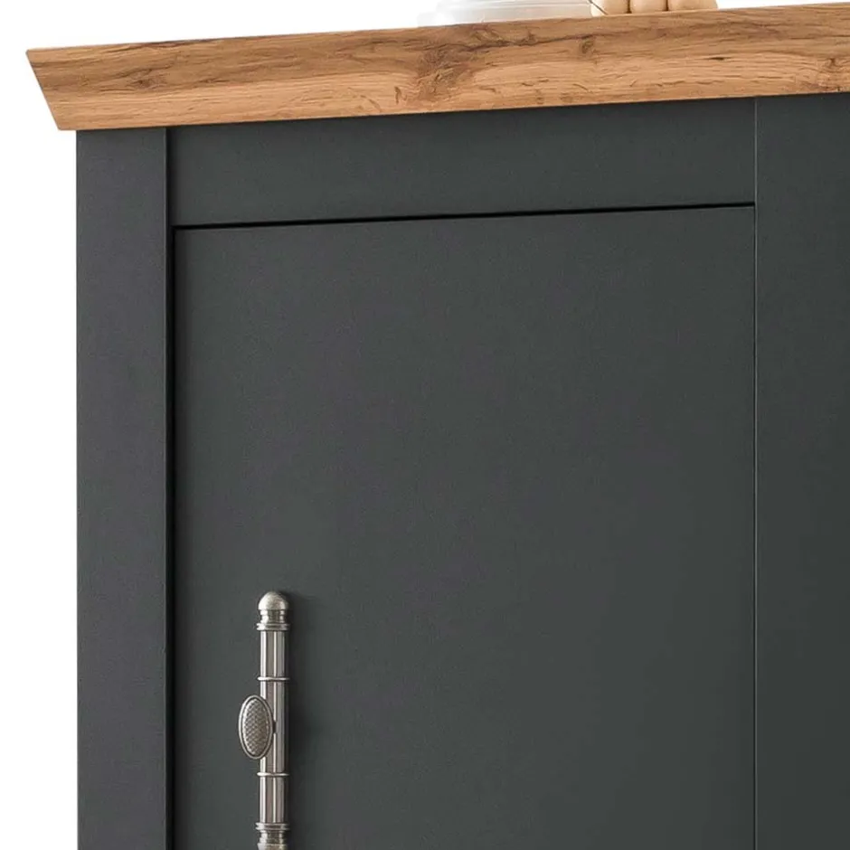 Wohnen TV Anbauwand in Anthrazit & Wildeiche - Lionel (vierteilig)