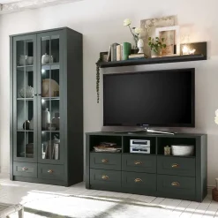 TV Anbauwand in Dunkelgrün - Niestov (dreiteilig)^Wohnen New