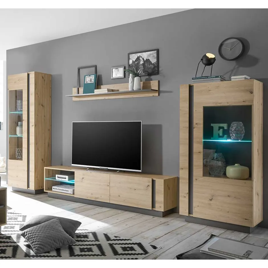 Wohnen TV Anbauwand Kombi Set - Lairian (vierteilig)