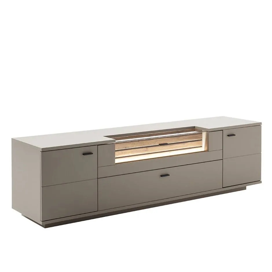 Wohnen TV Anbauwand Möbel in Grau - Teorina (dreiteilig)