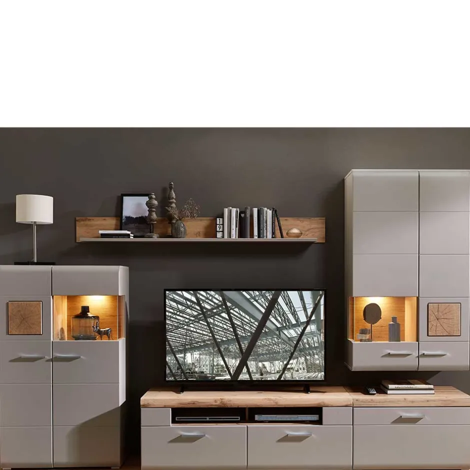 TV Anbauwand Möbel mit LED Licht - Fraguca (fünfteilig)^Wohnen Best