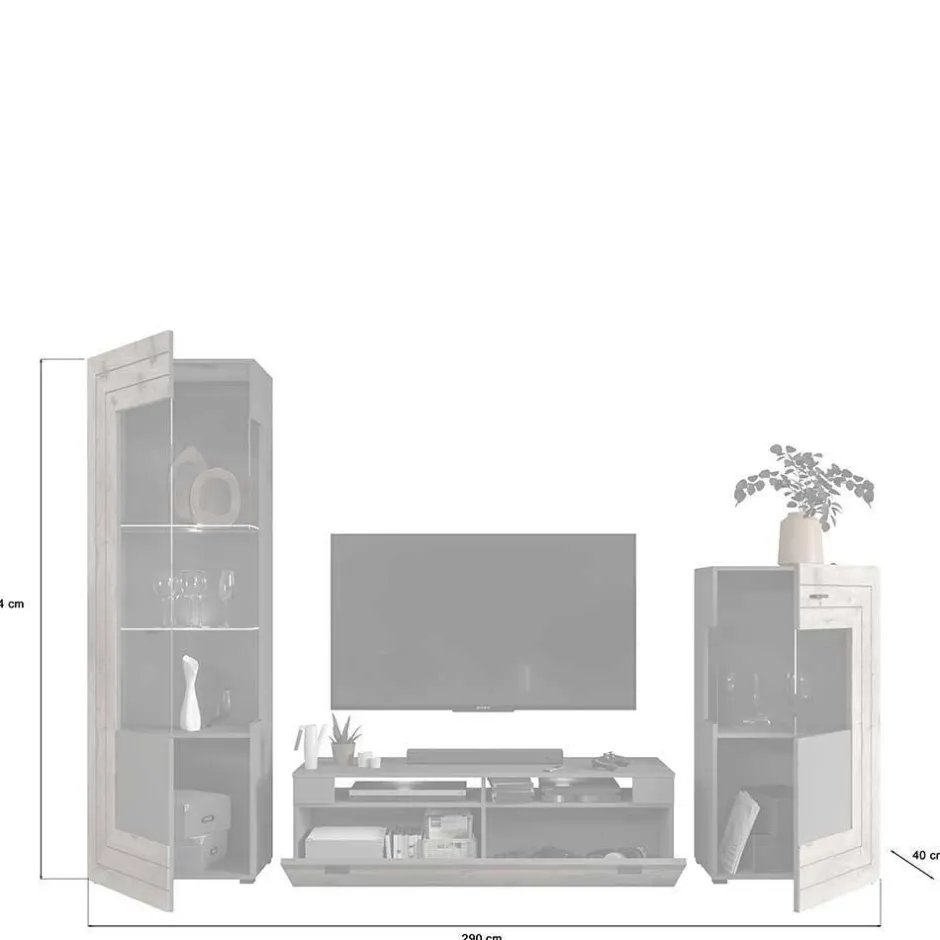 TV Anbauwand Möbel-Kombi modern - Scarlett (dreiteilig)^Wohnen