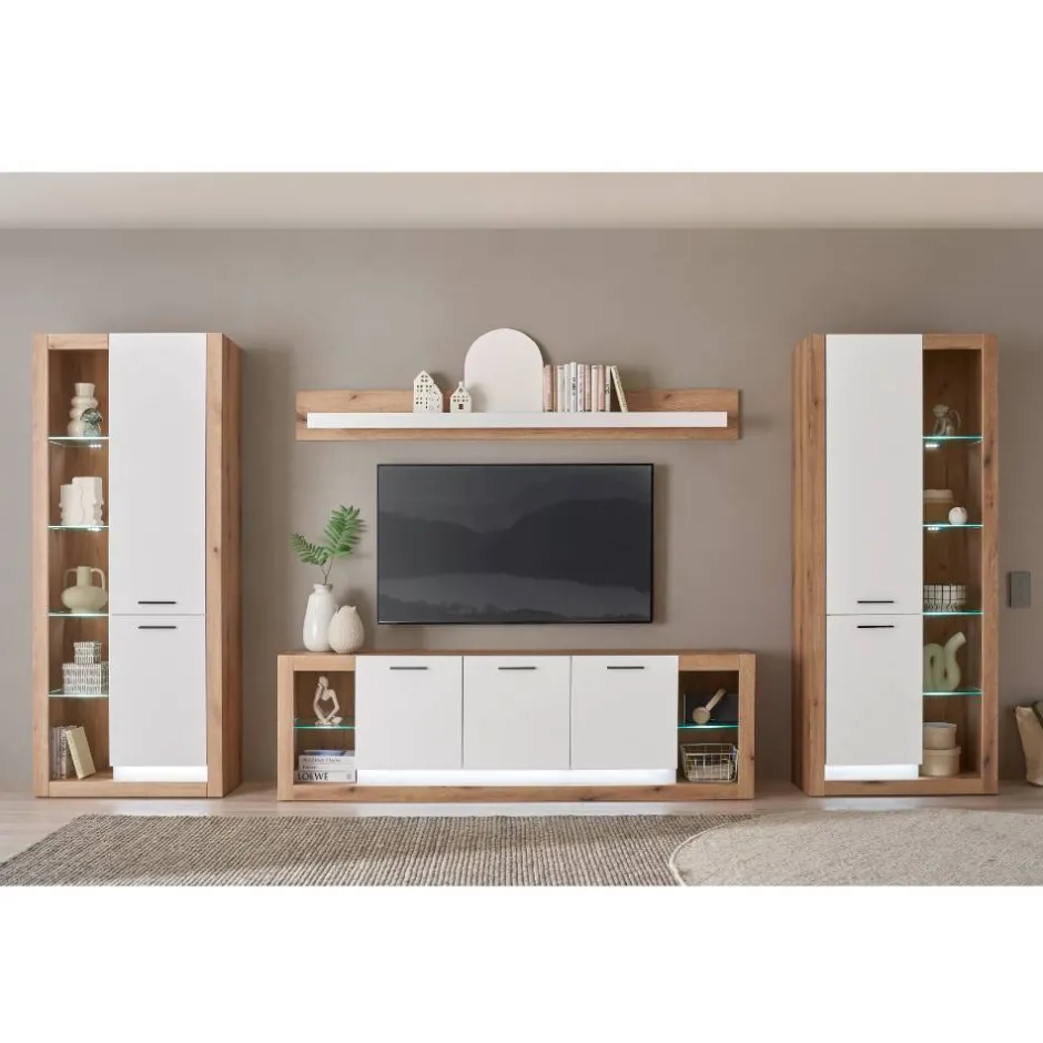 Wohnen TV Anbauwand Set - Adejano (vierteilig)