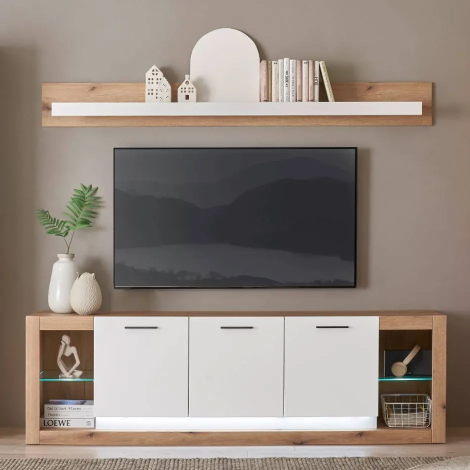 Wohnen TV Anbauwand Set - Adejano (vierteilig)