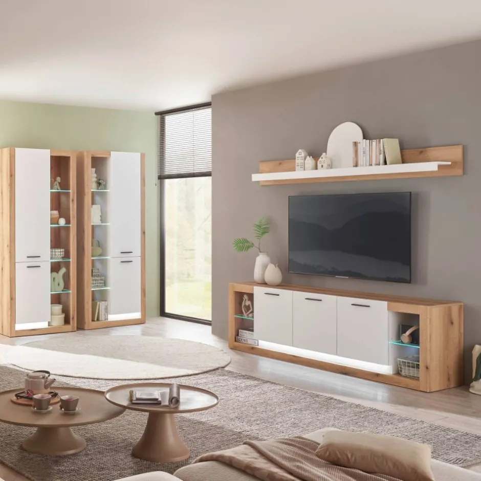 Wohnen TV Anbauwand Set - Adejano (vierteilig)