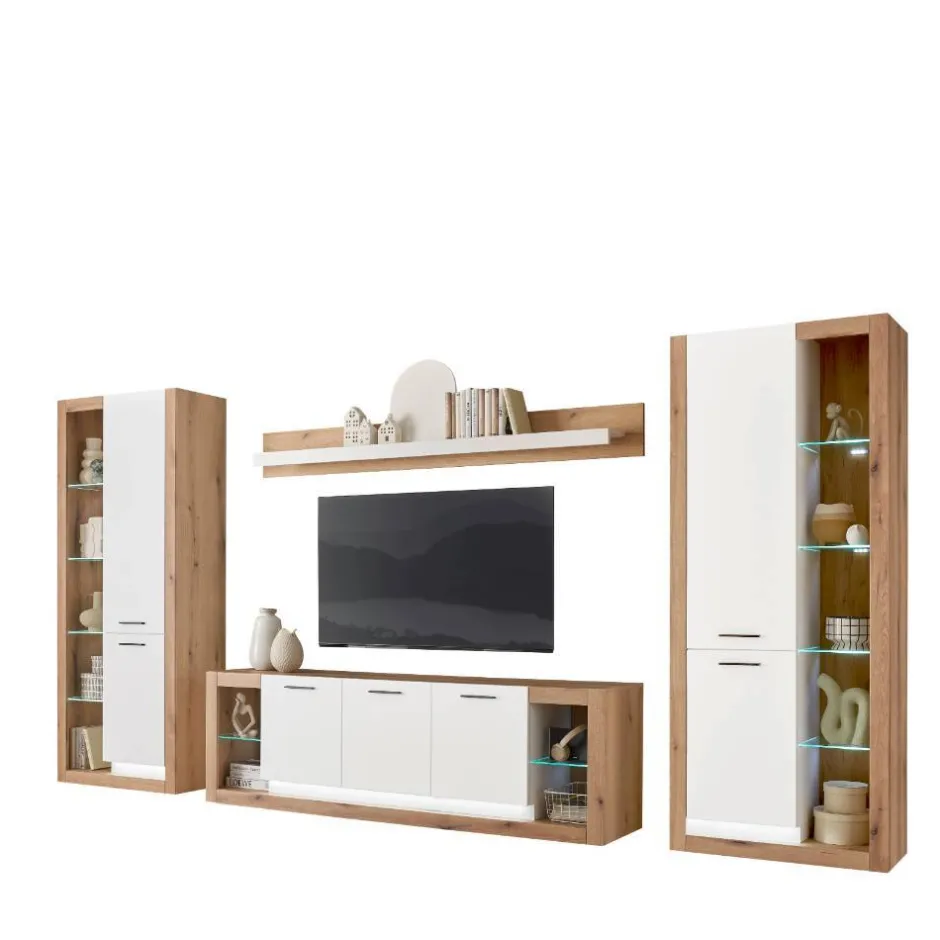 Wohnen TV Anbauwand Set - Adejano (vierteilig)