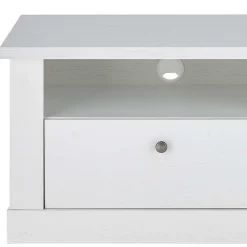 Wohnen TV Anbauwand Set in weißer Holzoptik Pinie - Liancos (vierteilig)