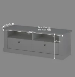 Wohnen TV Anbauwand Set in weißer Holzoptik Pinie - Liancos (vierteilig)