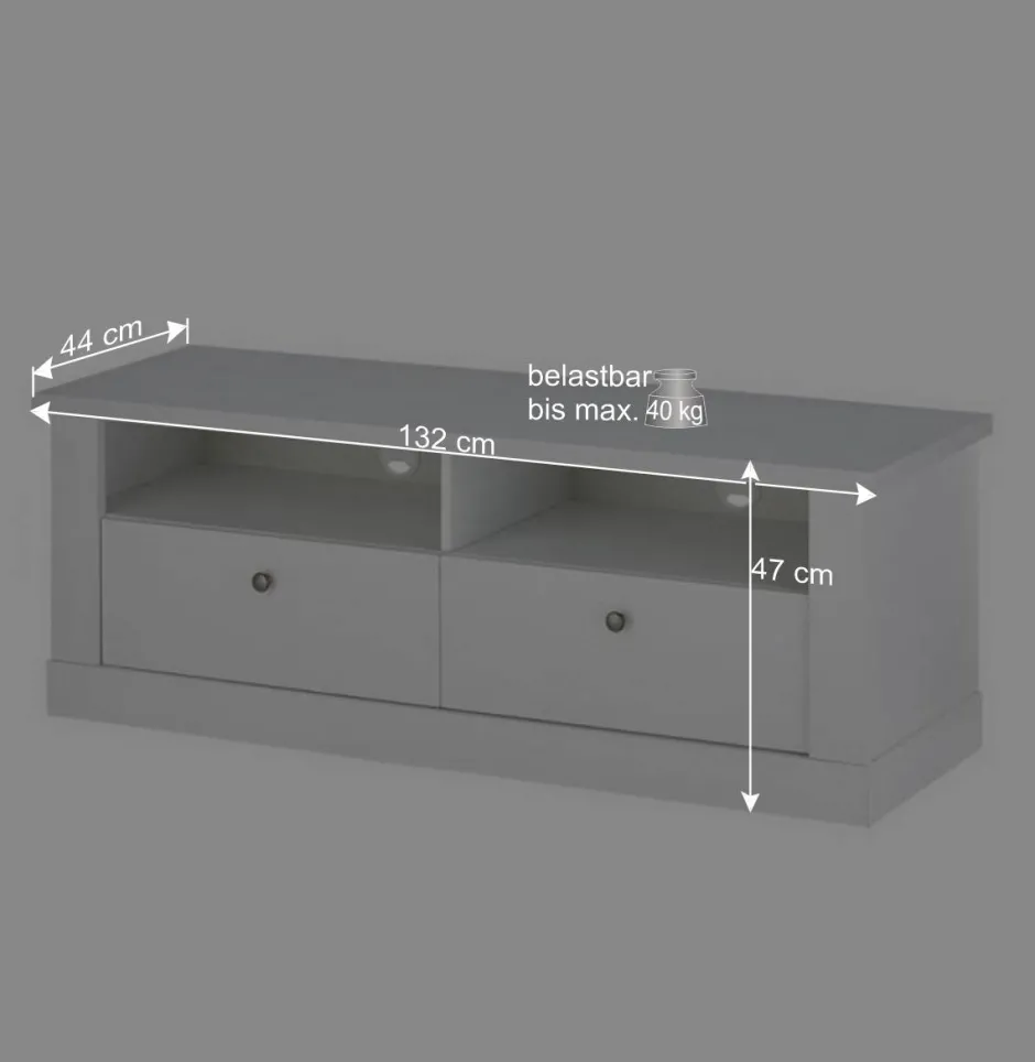 Wohnen TV Anbauwand Set in weißer Holzoptik Pinie - Liancos (vierteilig)