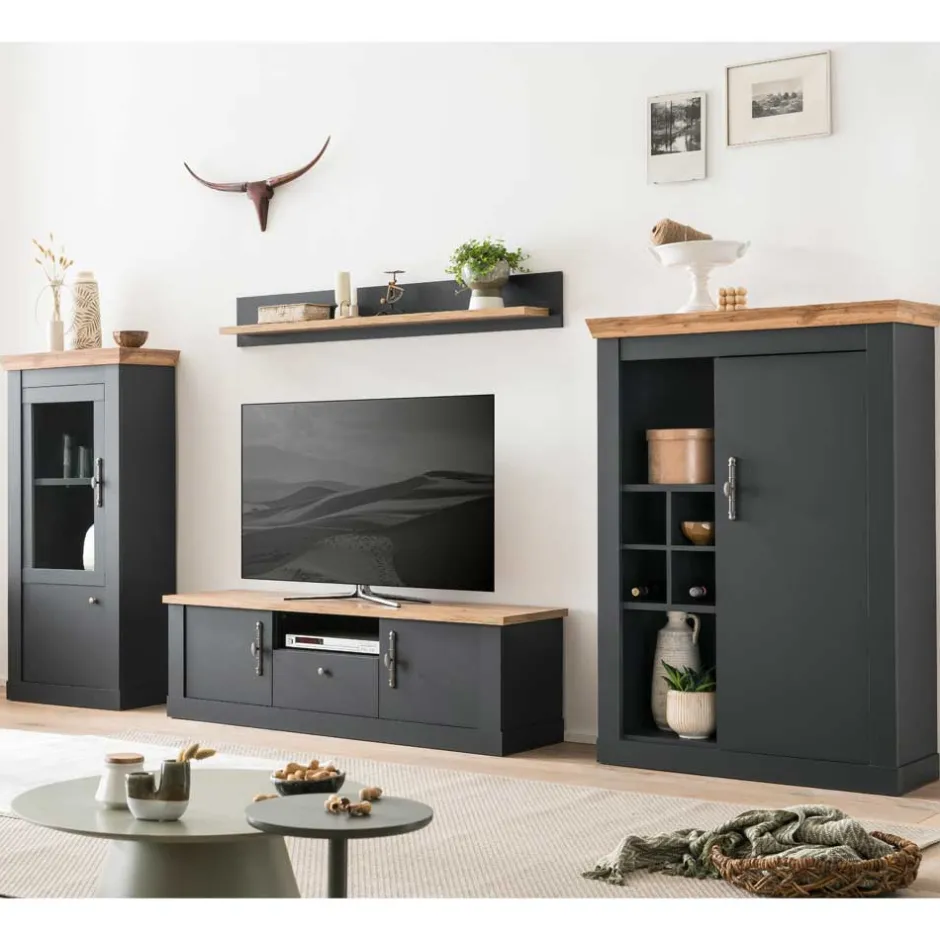 TV Anbauwand Wohnzimmermöbel Set - Lionel (vierteilig)^Wohnen New