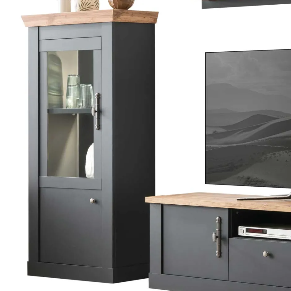 TV Anbauwand Wohnzimmermöbel Set - Lionel (vierteilig)^Wohnen New