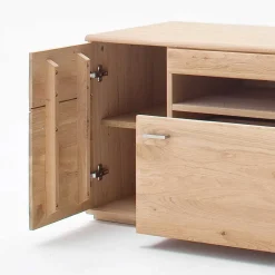 Wohnen TV Bank in Eiche Bianco teilmassiv Pontros 2-türig