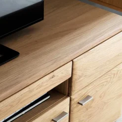 Wohnen TV Bank in Eiche Bianco teilmassiv Pontros 2-türig