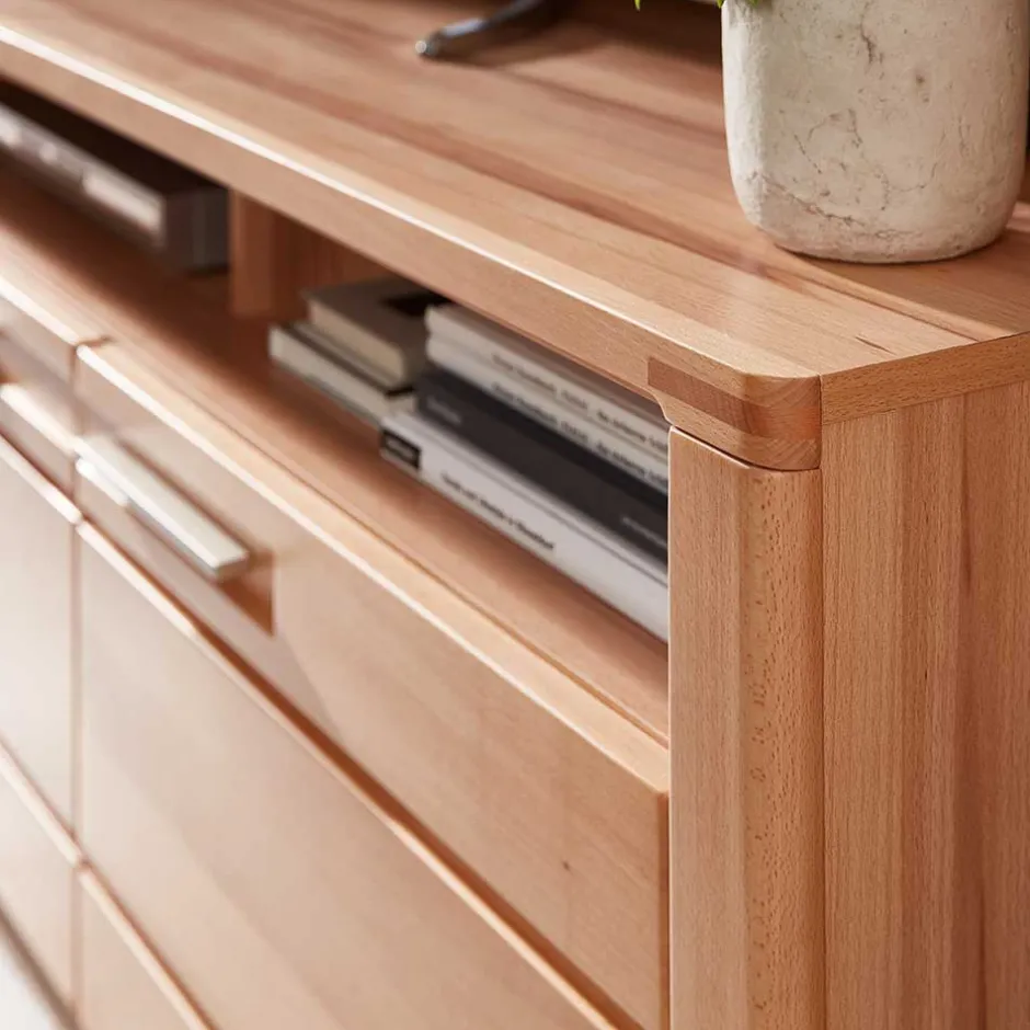 Wohnen TV Board & Highboard & Hängeregal Set - Amyonta (dreiteilig)