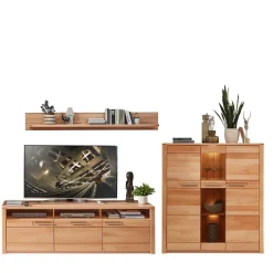 Wohnen TV Board & Highboard & Hängeregal Set - Amyonta (dreiteilig)