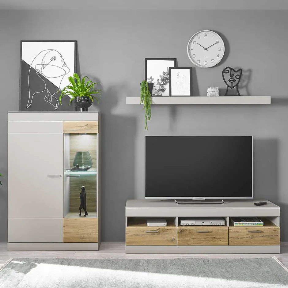 Wohnen TV Board & Wandboard & Highboard - Lioscas (dreiteilig)