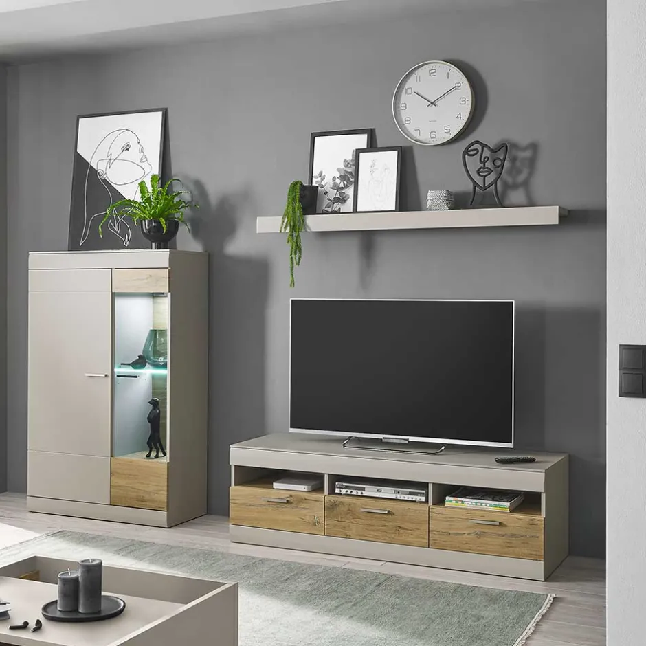 Wohnen TV Board & Wandboard & Highboard - Lioscas (dreiteilig)
