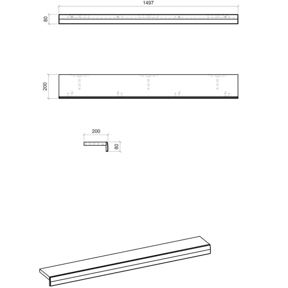 Wohnen TV Board & Wandboard & Highboard - Lioscas (dreiteilig)