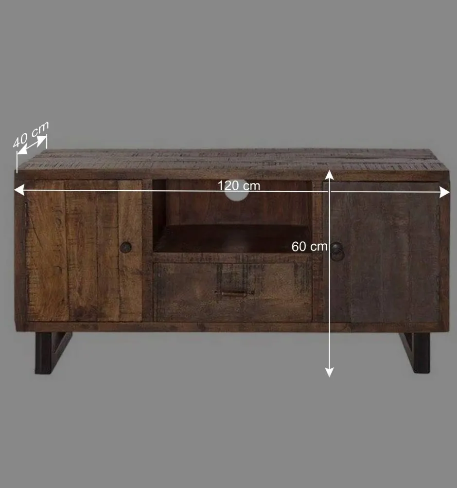 Wohnen TV Board aus Recyclingholz Mango - Bahiro