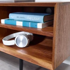 TV Board aus Sheesham Massivholz & Metall - Elmin^Wohnen Outlet