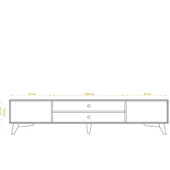 Wohnen TV Board aus Wildeiche Massivholz & MDF - Diesta