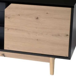 TV Board in Eiche und Schwarz - Heraklion^Wohnen Clearance