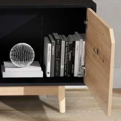 TV Board in Eiche und Schwarz - Heraklion^Wohnen Clearance