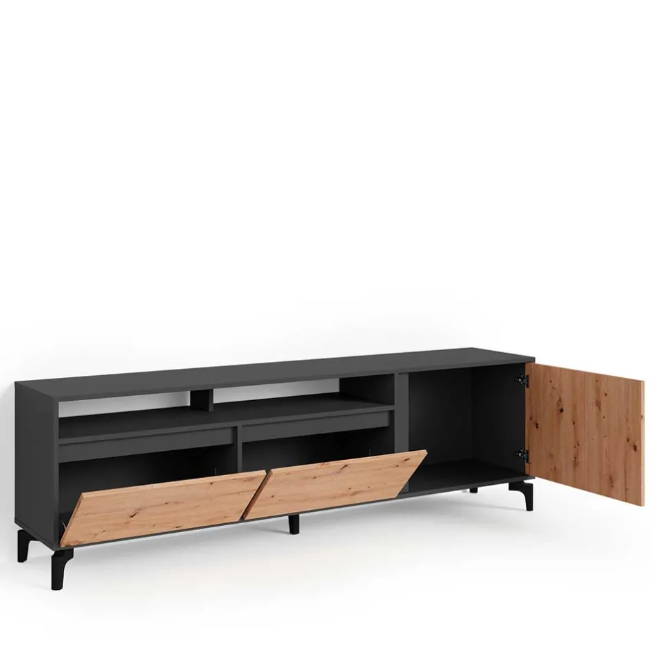 TV Board in Wildeiche & Anthrazit - Kiss^Wohnen Sale