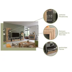 Wohnen TV Board in Wildeiche NB & Grau - Scarlett