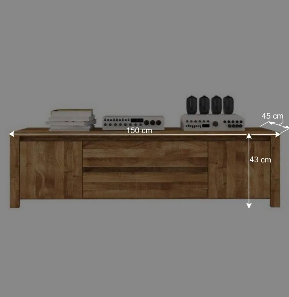 Wohnen TV Board Nadalia aus Wildeiche Massivholz