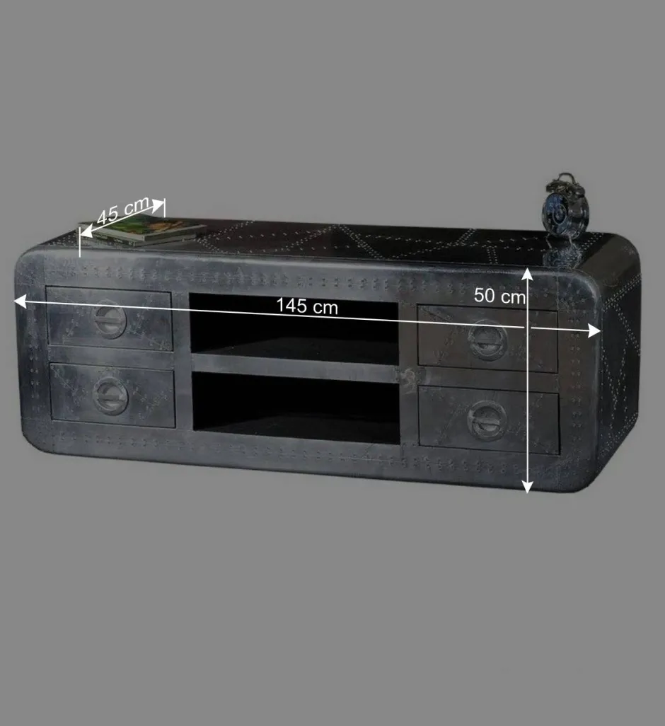 TV Board Pilot mit Zierschrauben^Wohnen