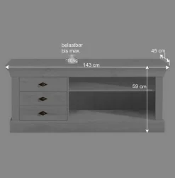 Wohnen TV Board Satumare aus Kiefer teilmassiv