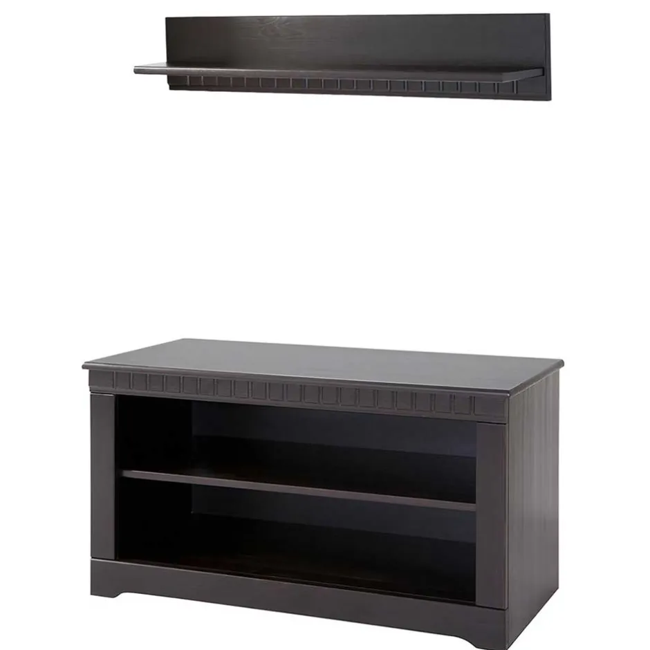 TV Board und Wandboard in Dunkelbraun - Vajohara (zweiteilig)^Wohnen Outlet