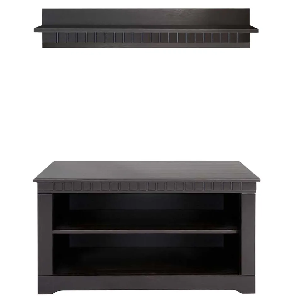 TV Board und Wandboard in Dunkelbraun - Vajohara (zweiteilig)^Wohnen Outlet