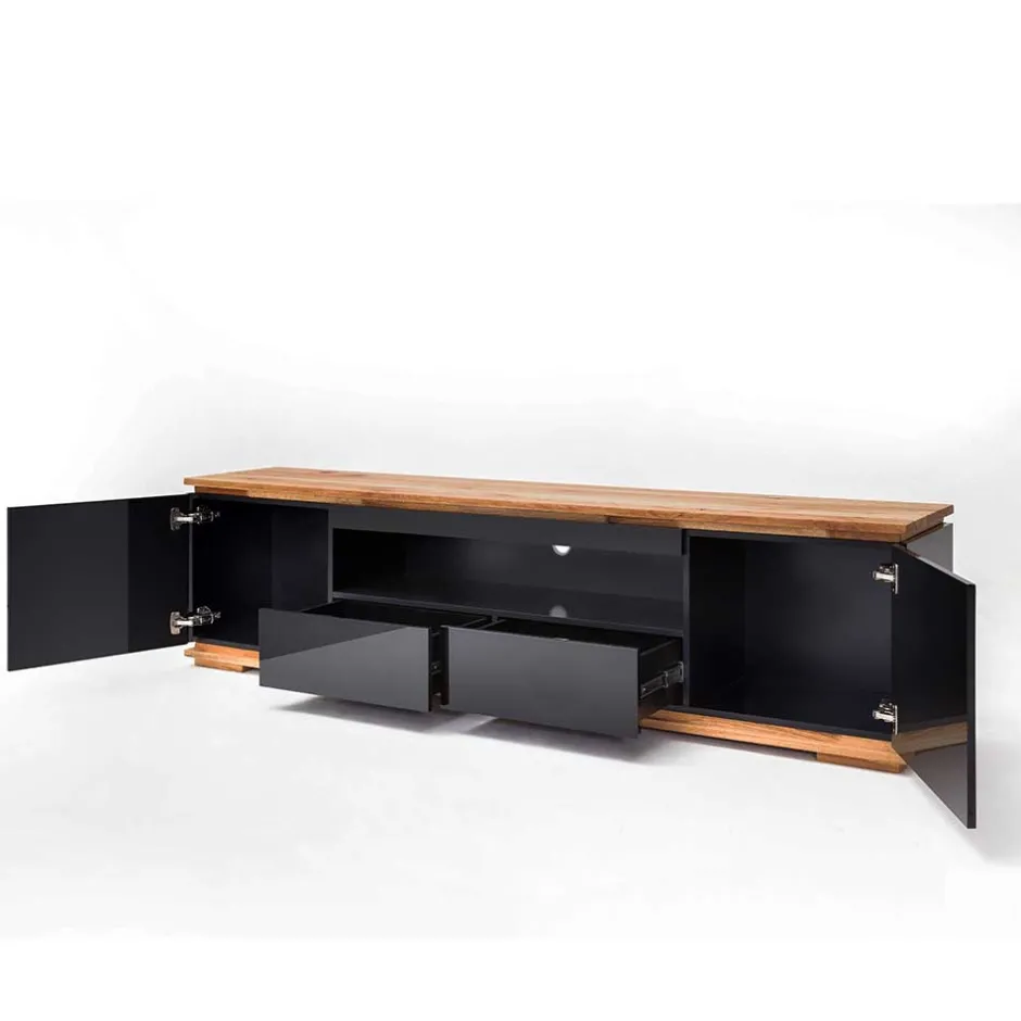 TV Hochglanz Lowboard in Schwarz - Ercurs^Wohnen Discount