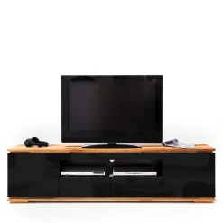 TV Hochglanz Lowboard in Schwarz - Ercurs^Wohnen Discount