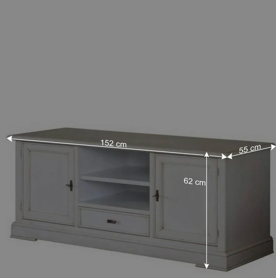Wohnen TV Kommode in Antikweiß - Annot