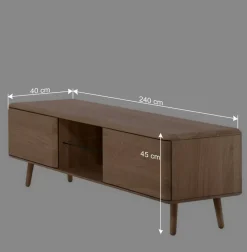 Wohnen TV Kommode in Eiche Bianco massiv - Bakaras